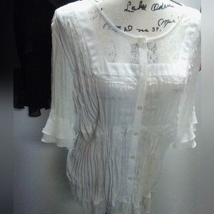 Vintage Coquette Lace/Ruffle Top